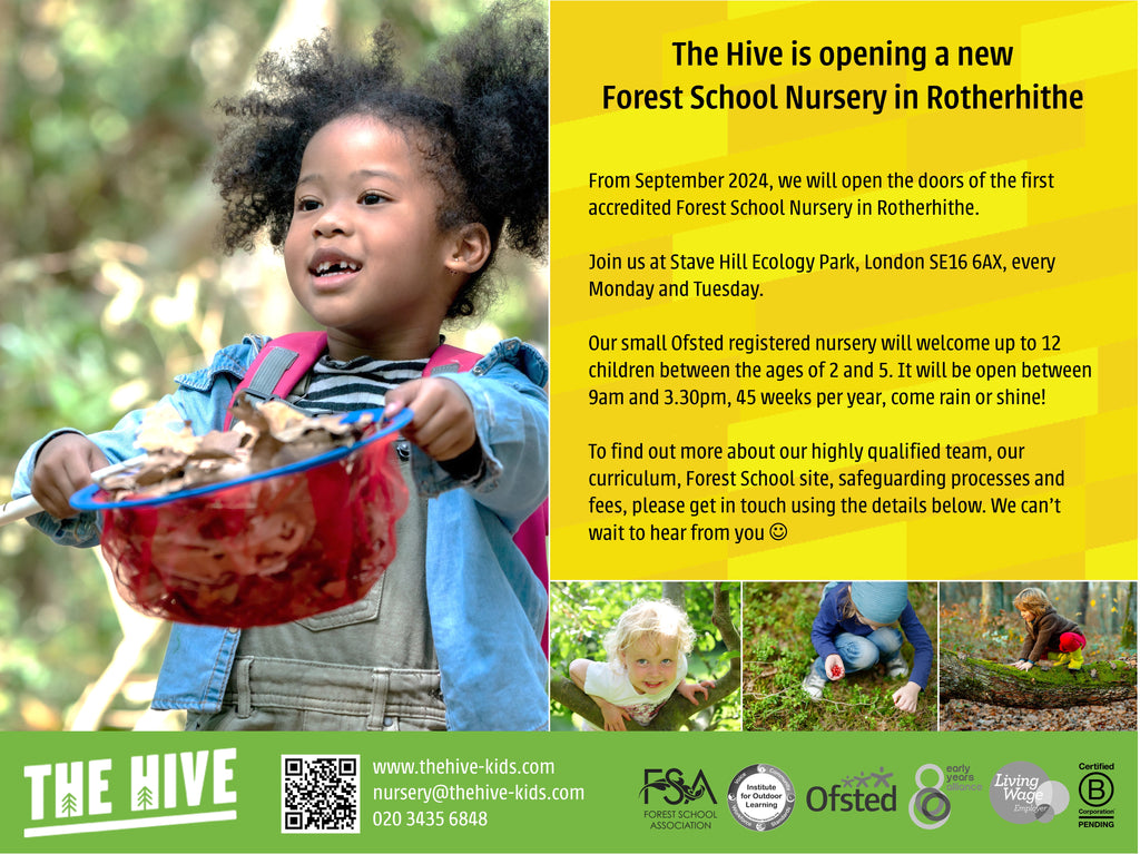 Our Forest School nursery opens on 2nd September at Stave Hill Ecology Park